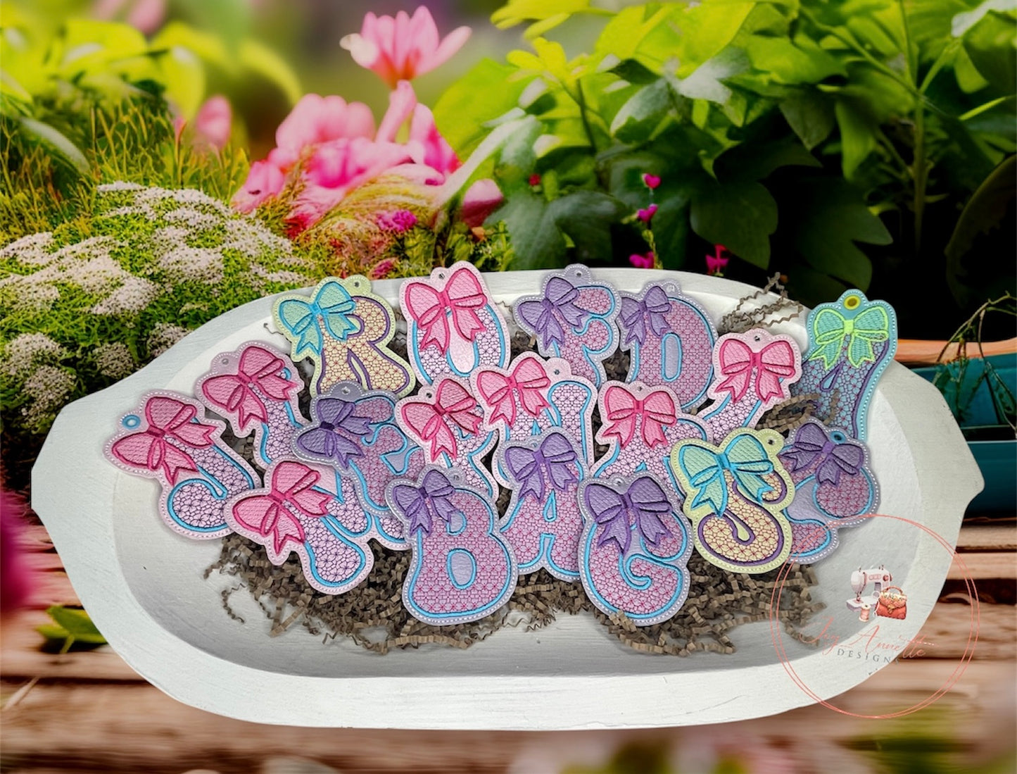 Large Bow Alphabet Charms-Bag Tags