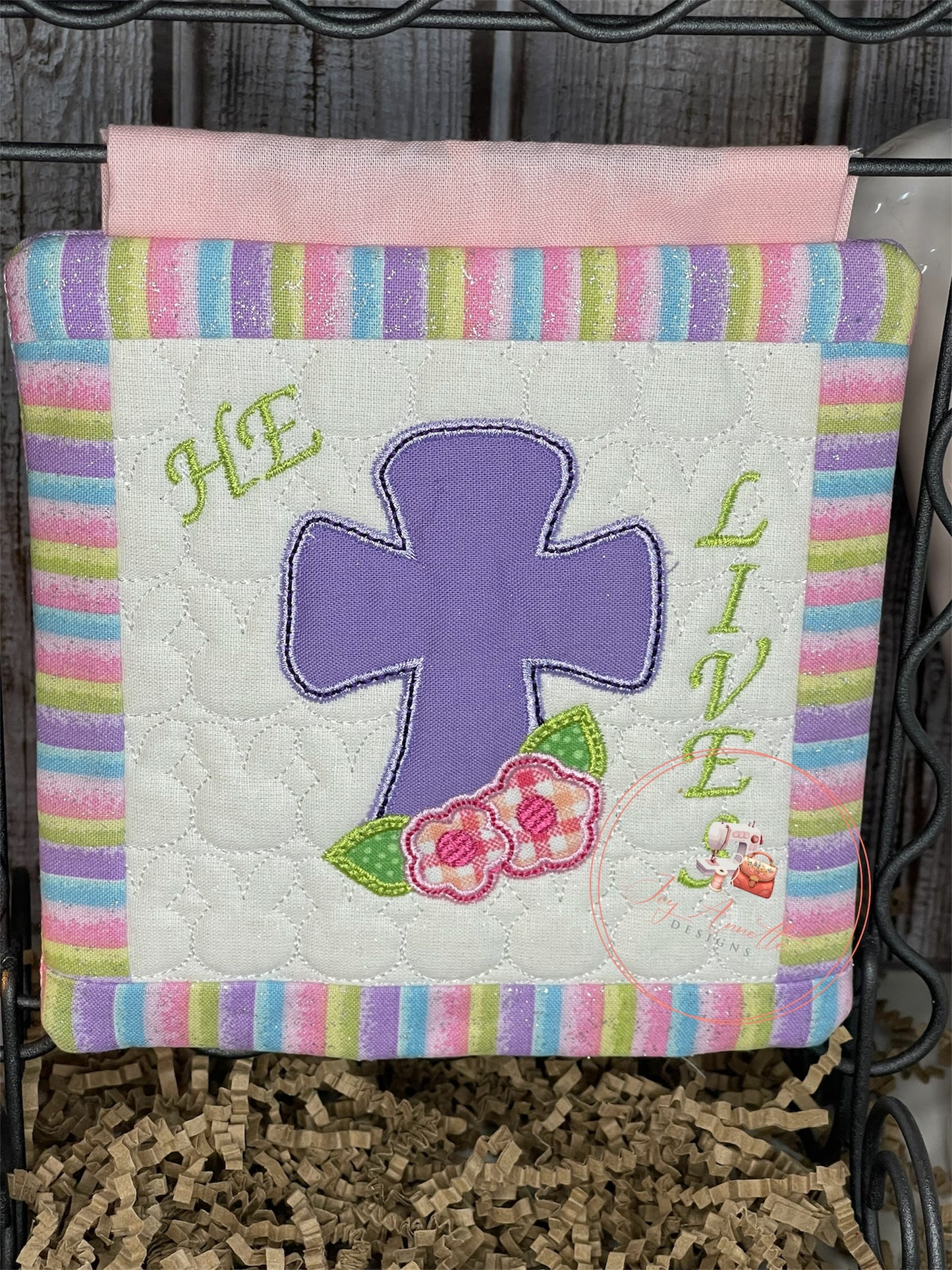 He Lives Square Mini Quilt