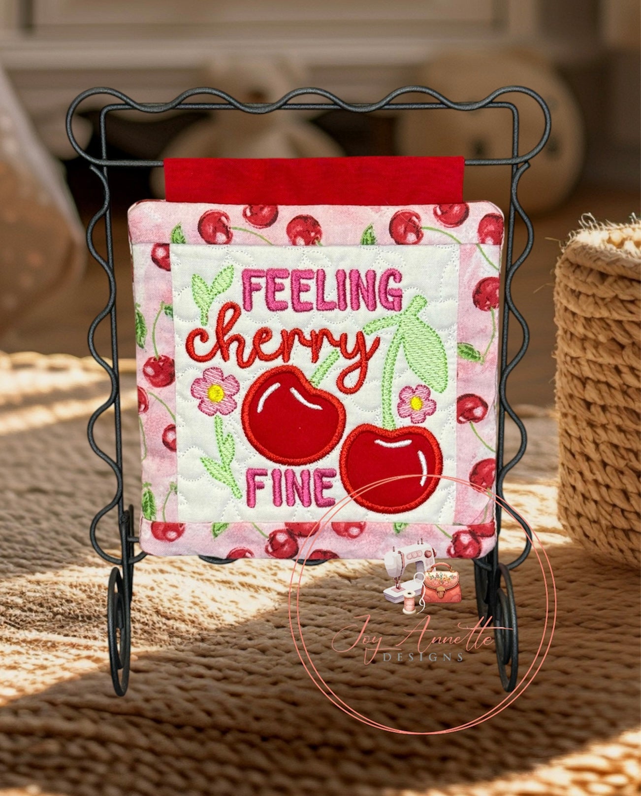 Feeling Cherry Fine Square Mini Quilt