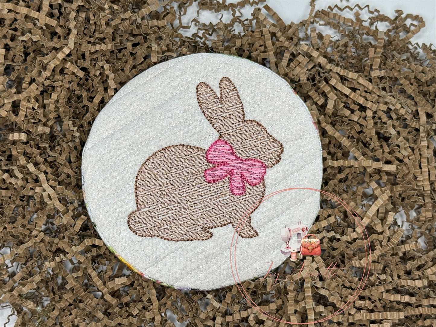 Bow Bunny Round Coasters