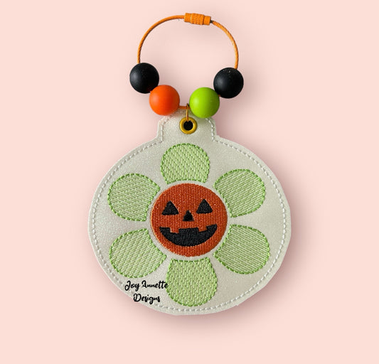 Jack O' Lantern Daisy Bag Tag/Bookmark