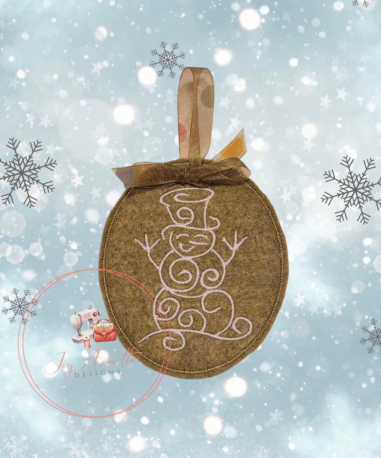 Swirly Snowman Ornament