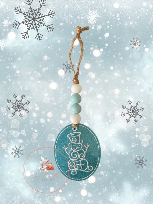 Swirly Snowman Ornament