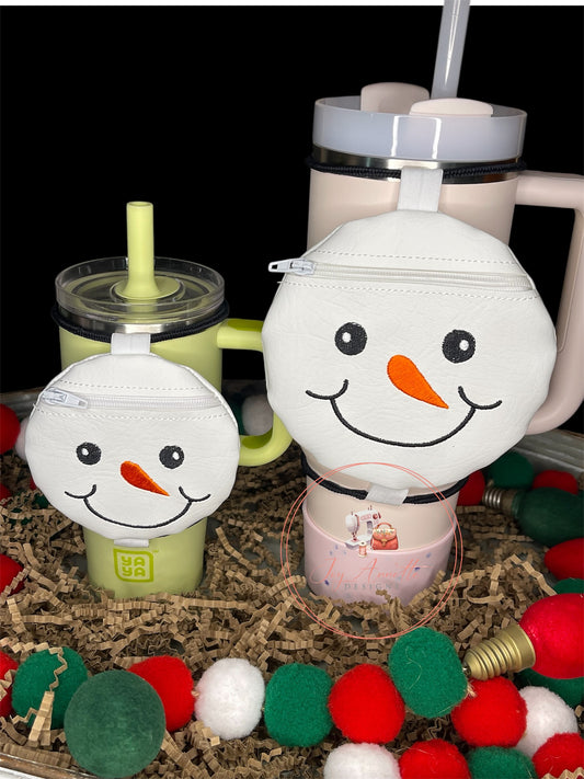 Round Snowman Tumbler Bag