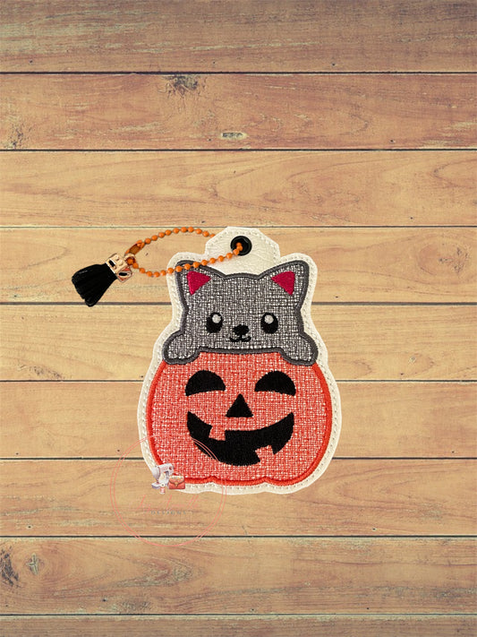 Kitty Pumpkin Bag Tag/ Bookmark