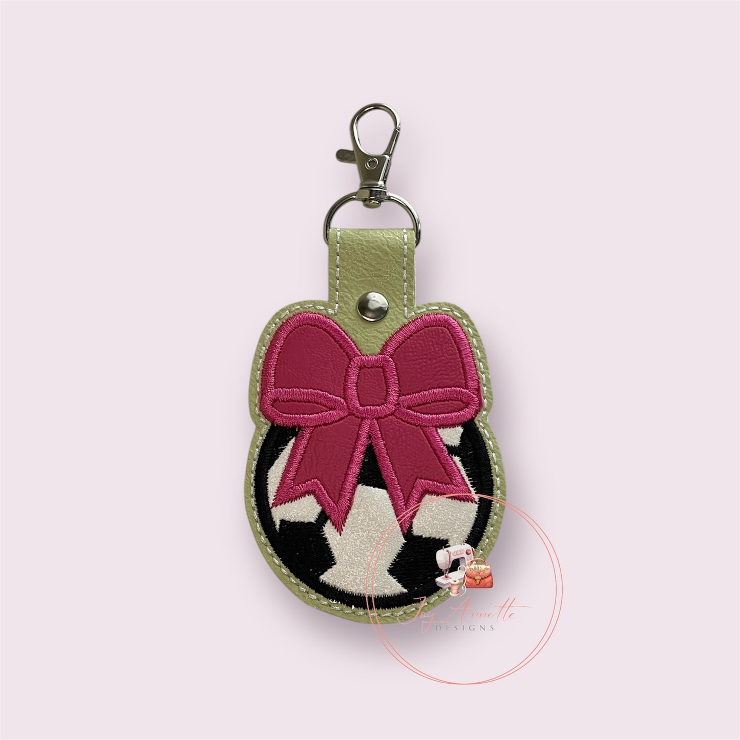 Bow Soccer Ball Snap Tab