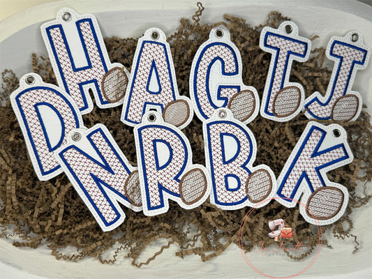 Football Alphabet Charms-Bag Tags