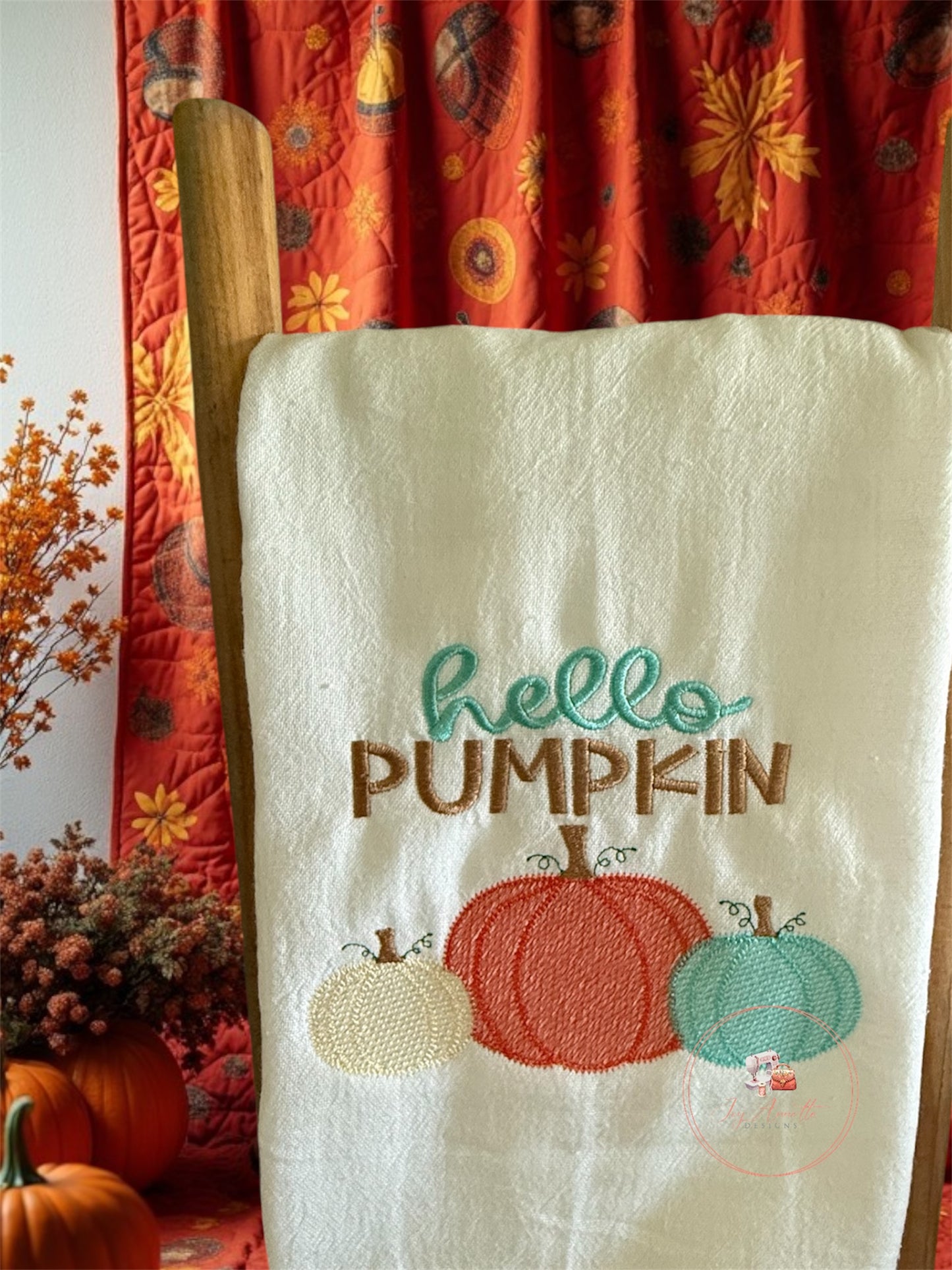 Hello Pumpkin Embroidery Design