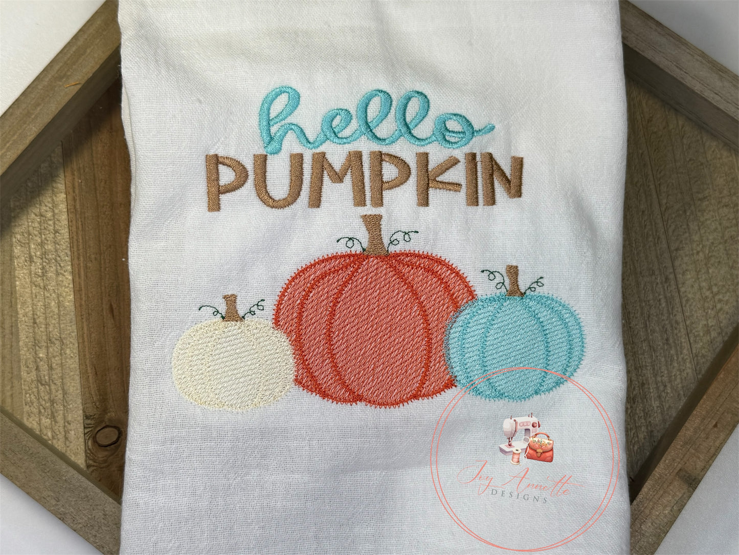 Hello Pumpkin Embroidery Design