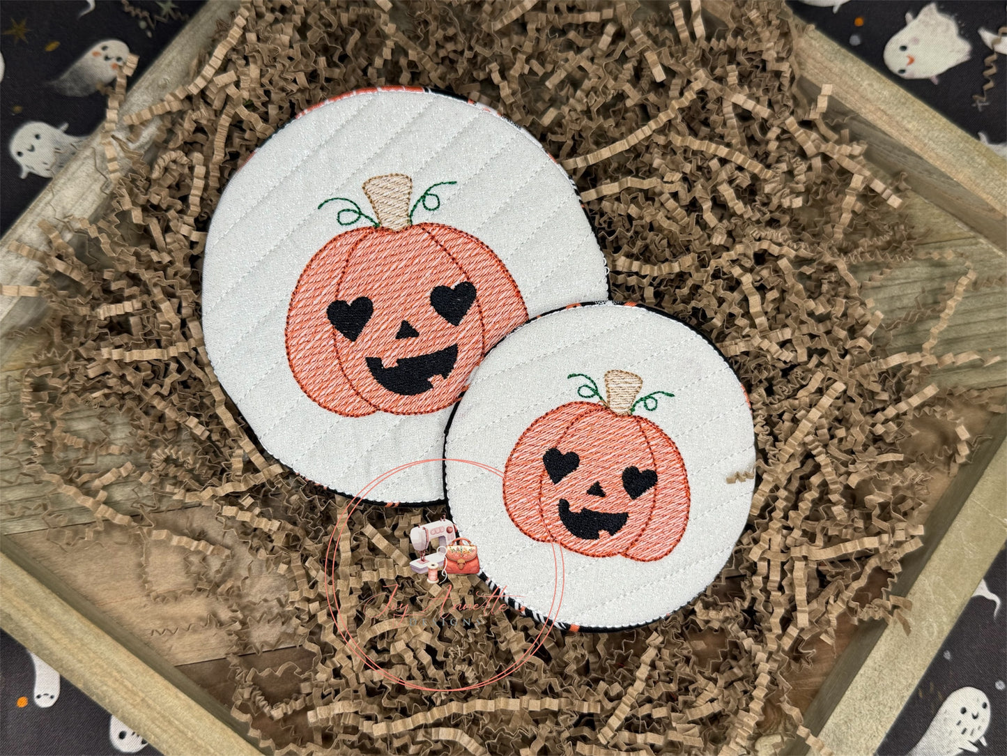 Round Jack O Lantern Coasters 2 Sizes