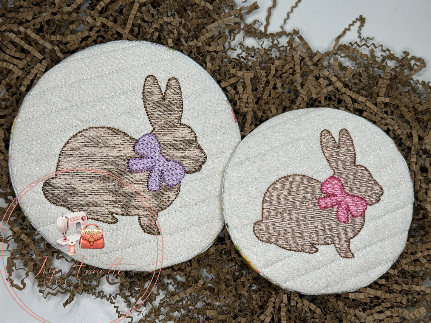 Bow Bunny Round Coasters